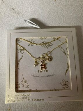 Faith gold-tone pendant necklace